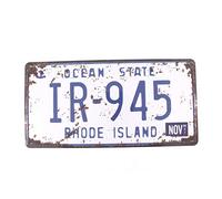 Eletina twinkle 6x12 Inches Vintage Feel Rustic Home,Bathroom and Bar Wall Decor Car Vehicle License Plate Souvenir Metal Tin Sign Plaque (Rhode Island Ir-945) Aluminum