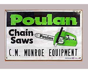 Eletina twinkle Vintage metal tin sign Poulan Chainsaw Garage Rustic Wall Decor Man Cave Exterior Home Bar Decoration Retro Metal Tin Sign 8 x 12 Inch