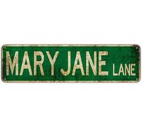 Eletina Vintage Retro Metal Sign - Mary Jane Lane Street Signs - 16" x 4" - Wall Mount - Traffic Sign