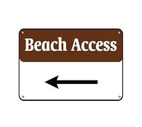 Eletina Warning Sign Beach Access Left Arrow Activity Sign Campground Signs Sign Business Sign 12X8 Inches Aluminum Metal Tin Sign