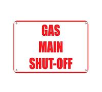 Eletina Warning Sign Gas Main Shut Off Hazard Sign Emergency Sign Business Sign 12X8 Inches Aluminum Metal Tin Sign