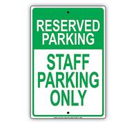 Eletina Warning Sign Reserved Parking Staff Parking Only Sign Business Sign 12X8 Inches Aluminum Metal Tin Sign