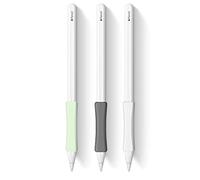 ELETIUO 3 Pack Ergonomic Silicone Grips Case for Apple Pencil - Compatible with Apple Pencil 2nd Gen, USB-C & Pro, Protective Cover Sleeve Holder to Prevent Scratches & Slipping (White, Grey, Green)