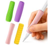 ELETIUO 4-Pack Silicone Grip Compatible with Apple Pencil Pro/USB-C/2nd Gen,Ergonomic Anti-Slip Sleeve Covers with 4 Textures for Writing&Drawing,Protective Holder Case (Purple/Green/Pink/Yellow/)