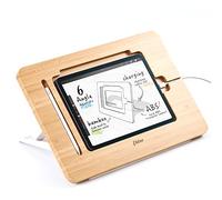 ELETIUO Adjustable Tablet Stand with Pencil&Charger Cable Slot,Bamboo Wooden Stand with Multiple Angles,Organizer Desktop Holder for Drawing,Compatible with ipads(Support to 9.7-11" Devices)