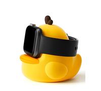 ELETIUO Charger Stand Compatible with Apple Watch Series 49/46/45/44/42/41/40/38mm iWatch Ultra2/Ultra/10/9/8/SE2/7/6/SE/5/4/3/2/1,Cute Duck Silicone Dock,Supports Night Stand Mode,Yellow