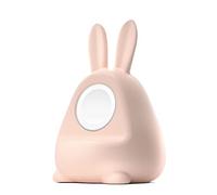 ELETIUO Charger Stand Silicone Dock Holder Compatible with Apple Watch Series 8/Ultra/SE2/7/6/SE/5/4/3/2/1 (49/45/44/42/41/40/38mm),Bunny iWatch Charging Dock,Supports Nightstand Mode,Pink