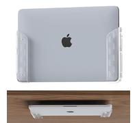 ELETIUO Clear PC Wall & Under Desk Laptop Mount Holder-Adhesive & Screw in,1.02"/ 26 mm,Anti-Scratch Pads,Universal for MacBooks,Surface,Keyboards,Tablets,Switch &More