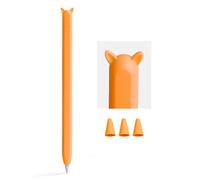 ELETIUO Soft Silicone Case for Apple Pencil 2nd Generation/Pro, Cute Ear Shape Grip Skin Sleeve - Protective Cover to Prevent Scratches & Slipping, Compatible with Apple Pencil 2 Gen (Orange)