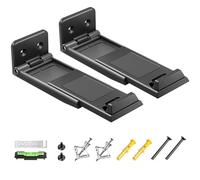 ELETIUO Soundbar Wall Mount - Universal Dual Brackets for Soundbars - Holds up to 30 Lbs - Adjustable Extendable 3.5" to 6.1" - Compatible with Samsung, Vizio, Sony, LG, JBL & More - Black