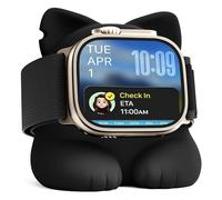 ELETIUO Watch Charger Stand Compatible with Apple Watch Series 49-38mm iWatch Ultra2/Ultra/ 10/9/8/SE2/7/6/ SE/ 5/4/3/2/1,Silicone Charging Dock Organizer Supports Night Stand Mode,Black