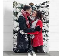 Eletizy Custom Flannel Blanket for Adult Kid, Personalized Photos Throw Blanket Single Sided Printing, Perfect Home Decor Gift Birthday Valentines Christmas (1 Photo, 150x200CM)