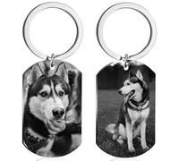 Eletizy Customize Stainless Steel Keyring Personalized Photo Text Single & Double-sided Customization Pendant Dog Tag Photo Keyring