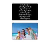 Eletizy Personalized Picture/Text Wallet Metal Card, Custom Color Print Picture Double Side Wallet Insert Card for Love Note, Anniversary, Husband Wife, Family, Boyfriend,Girlfriend(Black)