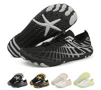 ELETON Barefoot Shoes Women Men Hiking Water Shoes Wide Toe Box Zero Drop, Blacksliver, 6.5 Women/5.5 Men