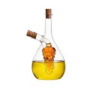 ELETON Oil and Vinegar Dispenser, 2 in 1 Glass Olive Oil and Vinegar Cruet Dispenser Bottle, Kitchen Olive Soy Sauce Dispenser Grape Double Pourer Spout for Kitchen Cooking Container