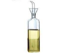 ELETON Rectangle Bottle Glass Olive Oil Dispenser Bottle Glass Cooking Oil Vinegar Measuring Dispenser With Spout for Kitchen and BBQ (8 oz)