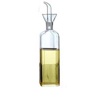 ELETON Rectangle Bottle Glass Olive Oil Dispenser Bottle Glass Cooking Oil Vinegar Measuring Dispenser With Spout for Kitchen and BBQ (16 oz)