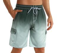 ELETOP Men's Army Green Board Shorts S-4XL Quick Dry Breathable Mesh Lining Drawstring Waist Sleeveless Low Rise