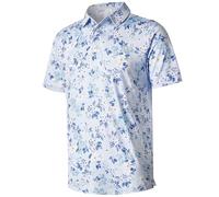 ELETOP Polo Shirts for Men Moisture Wicking Quick-Dry 4 Way Stretch Golf Shirts Casual Print Colorful Mens Polo Shirts Short Sleeve
