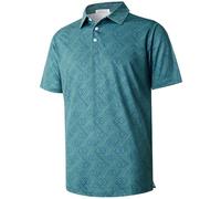 ELETOP Polo Shirts for Men Moisture Wicking Quick-Dry 4 Way Stretch Golf Shirts Casual Print Colorful Mens Polo Shirts Short Sleeve