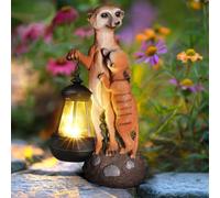 Eletorot Mum Gifts for Mothers Day, Solar Garden Ornaments Outdoor Lights, Solar Powered Statue with Lantern, Garden Gifts for Meerkat Lovers, Nan, Home Pathway Lawn Yard Balcony Figurine Decorations