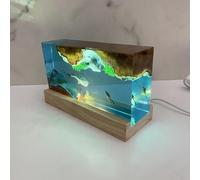 eletriace Whale Shark Diver Ambient Night Lamp, Simulated Ocean Landscape, Resin Handmade Artistic Home Decoration, Deep Sea Small Table Lamp for Holidays