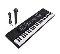 Eletric Piano Keyboard Instrument Toy 61 Keys Educational Musical Toy Music Electronic Keyboard for Outdoor Party Teaching, Black