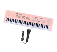 Eletric Piano Keyboard Instrument Toy 61 Keys Educational Musical Toy Music Electronic Keyboard for Outdoor Party Teaching, Pink