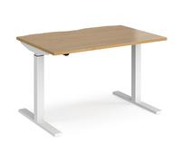 elev 1200mm electric height adjustable desk in oak and white