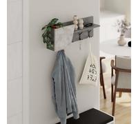 Eleva' Modern Wall-Mounted Coat and Accessory Hanger 74cm Decortie Mid Grey 1 Pack