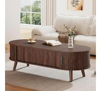 Elevable Coffee Table 120x50x39.5cm Adjustable Height 53.5cm Hidden Storage 5-Shelf Design Walnut Finish Modern Living Room Sofa Side Table Stylish & Functional