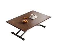 Elevable & Extensible Coffee Table with Wheels - Foldable Design Carbon Steel Frame Space-Saving for Small Areas Walnut Finish 39.3" x 23.6" x 27.9"