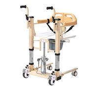 Elevador Hydraulic Patient Lift for Home 5 in 1 Transfer Chair Portable Lift Aid w/180° Split Seat, Dinner Table Adjustable Height Bathroom Wheelchair for Nursing Elderly Disabled Wheelchair Lift