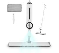 Swan Elevate 2-in-1 Flat Spray Mop with Refillable Anti-Leak Bottle, 180° Pivot Neck, Easy Squeeze Trigger, 2x Premium Microfibre Pads, Cleaning Tool Attachment, White