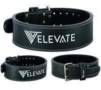 Elevate Equipment Premium Weight Lifting Power Belt Double Pronged 4 X 10” Nubuk Leather Powerlifting Belt For Heavy Duty Weightlifting Strongman Squats & Deadlifts Gym Training For Men & Women