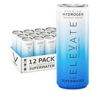 ELEVATE Hydrogen Infused SuperWater (12 pack). Highest Hydrogen (3-5 PPM) and -650 ORP (Oxidation Reduction Potential). Supports Recovery, Energy, Hydration, Focus, and Endurance.