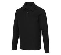 Elevate Men's Apollo Long-Sleeved Polo Shirt in Black | Size: 2XS Elevate Black 2XS