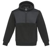 Elevate Men's Evans Hooded Sherpa Fleece Sweater Top in Black | Size: Small Elevate Black S