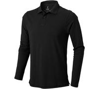 Elevate Men's Oakville Long Sleeve Polo Shirt in Black | Size: Medium Elevate Black M