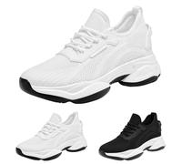 Elevate Shoes Men's 6/8/10 cm Shoes The Larger Make Invisible Height Elevator Shoes Summer Mesh Elevateshoes Lightweight Breathable Trainers Raising Casual Shoes Unisex Size 35-46, B1 White 6cm, 5 UK