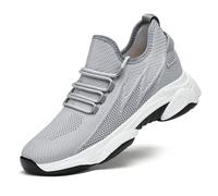 Elevate Shoes Men's 6/8/10 cm Unisex Height Adjustable Shoes Invisible Height Lift Higher Women's Lift Shoes Breathable Mesh Walking Trainers 36-46 EU, 8 cm grey, 9 UK