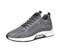 Elevate Shoes Men's 6 cm 37-48 Large Size Running Shoes with Platform Trainers Soft Lightweight Hiking Shoes Mesh Breathable Jogging Shoes Cushion Street Shoes Trend Leisure Shoes Breeze Shoes, gray