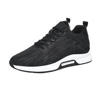 Elevate Shoes Men's 6 cm 37-48 Large Size Running Shoes with Platform Trainers Soft Lightweight Hiking Shoes Mesh Breathable Jogging Shoes Cushion Street Shoes Trend Leisure Shoes Breeze Shoes, black