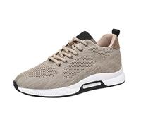 Elevate Shoes Men's 6 cm 37-48 Large Size Running Shoes with Platform Trainers Soft Lightweight Hiking Shoes Mesh Breathable Jogging Shoes Cushion Street Shoes Trend Leisure Shoes Breeze Shoes, khaki