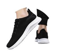 Elevate Shoes Men's Shoes The Larger Mesh Trainers with Elevator Height Increase Trainers Lightweight Elevateshoes Breathable Unisex Everyday Trainers, O Black, 9 UK