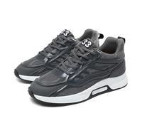 Elevate Shoes Men's Trainers, Lightweight 6/8 cm Height Enlargement, Mesh PU Breathable Casual Sports Shoes with Lace-up Closure and Non-Slip Rubber Sole, Black and White, for Everyday Leisure, Sports