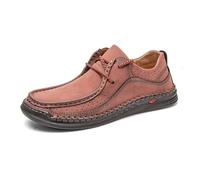 Elevate Shoes Men's Trekking Shoes with Raisers, Running Shoes, Lightweight, Breathable, Lightweight Walking Shoes, Canvas Trainers, Comfortable Trainers, Outdoor Classic Slip-On Shoes, red, 8 UK