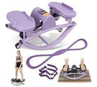 Elevate Step, 15mins of Fun Fitness a Day, The Rock Stepper with Pull Ropes for Upper Body Exercises, No Assembly, Full-Body Burn, Built-In Digital Counter, Low-Impact & Knee-Friendly (Purple)