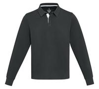Elevate Women's Clyde Cotton Rugby Polo Sweatshirt in Black | Size: Small Elevate Black S